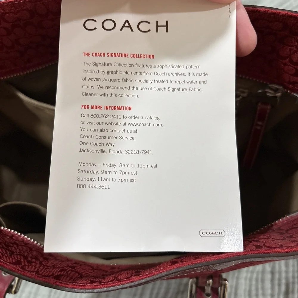 Y2K Coach Signature Gallery Tote Bag F12346 – Red Canvas Logo & matching Wallet - Picture 14 of 16